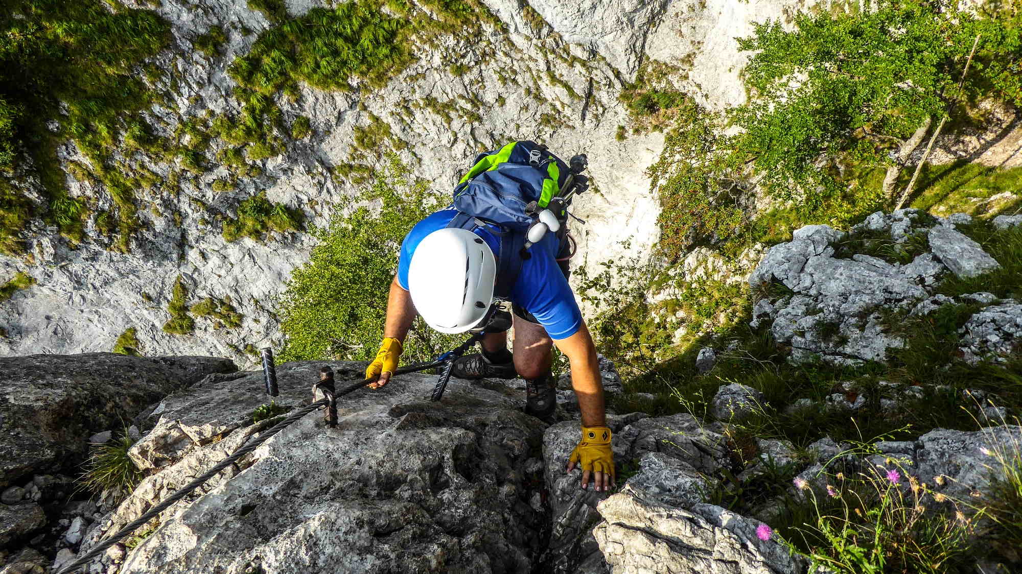 Der Drachenwand-Klettersteig in den Salzkammergut-Bergen.
