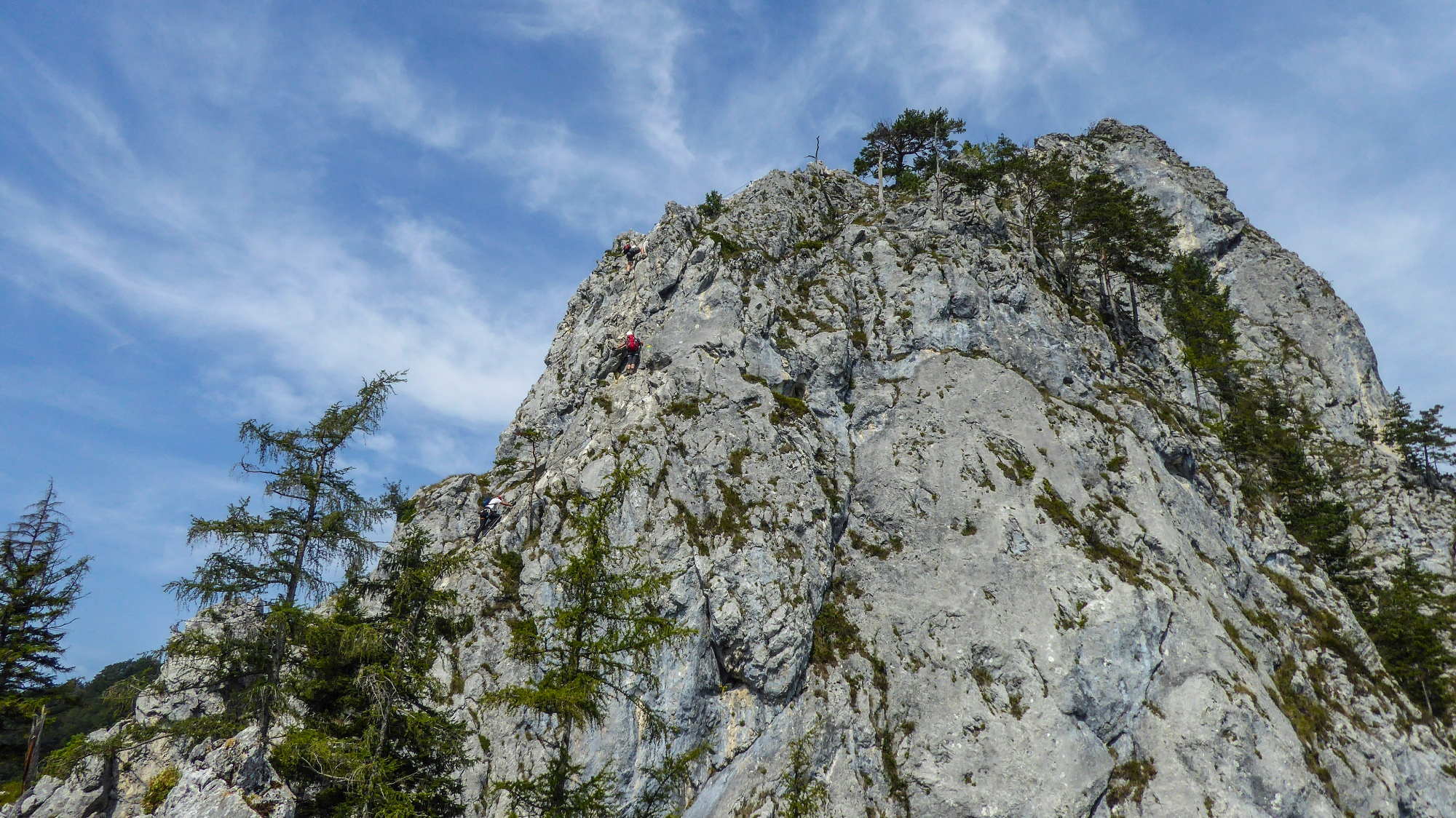 Der finale Anstieg zum Drachenstein in den Salzkammergut-Bergen.