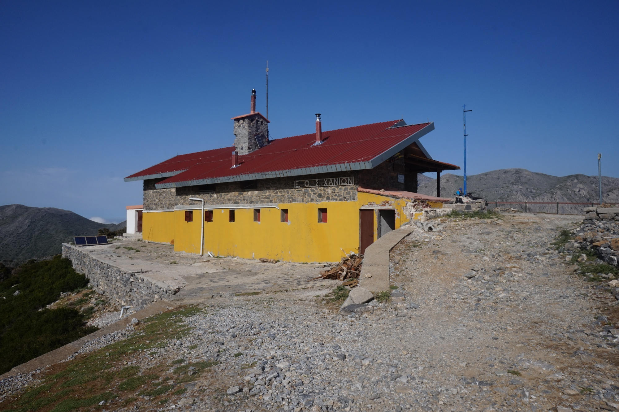 Die Kallergi-Hütte in den Lefka Ori auf Kreta.