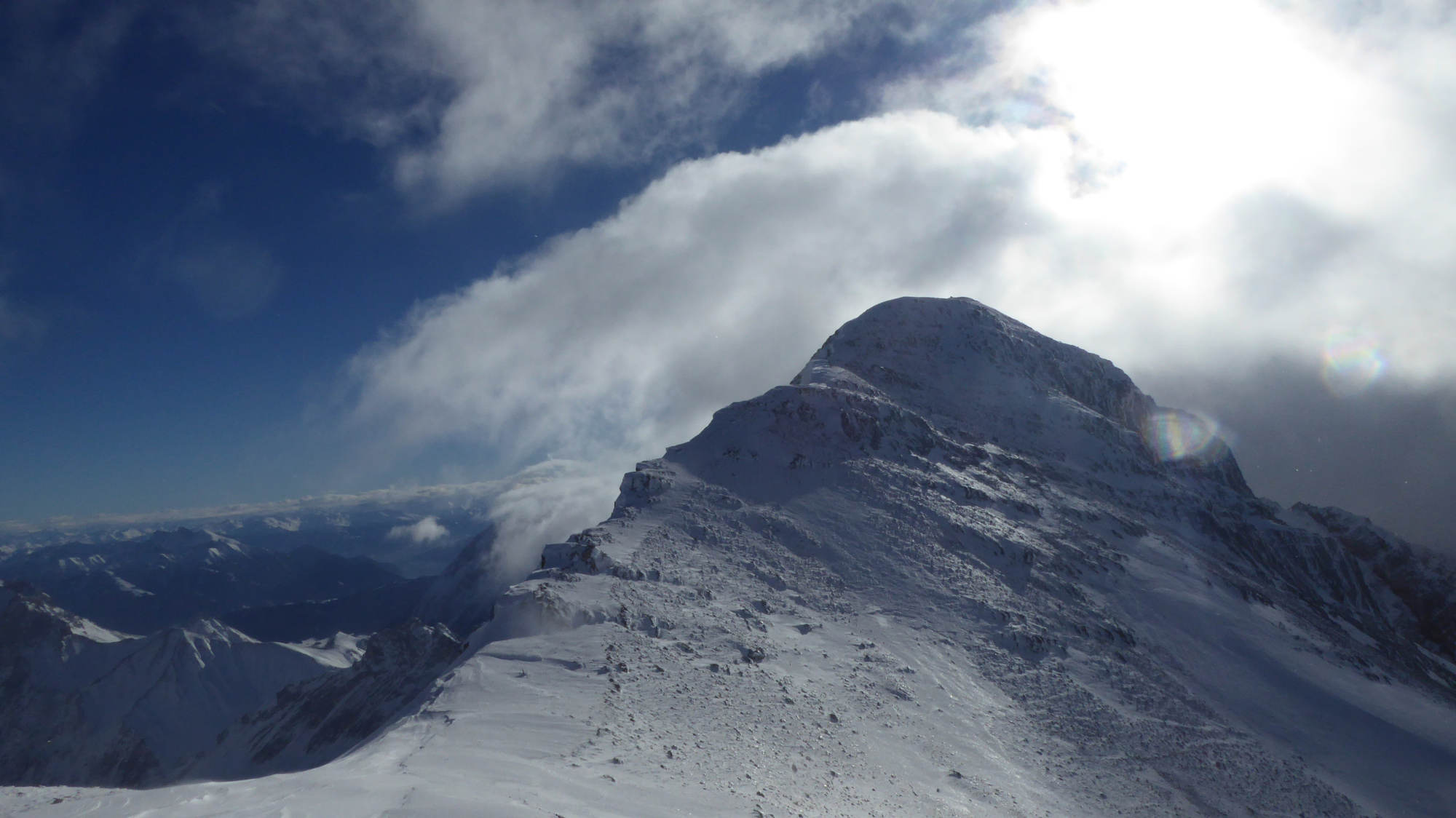 Blick auf den Gipfel des Schneefernerkopf.
