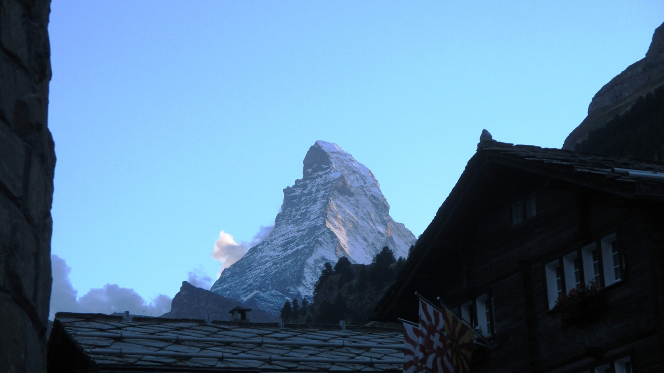 Der Blick von Zermatt auf das Matterhorn.