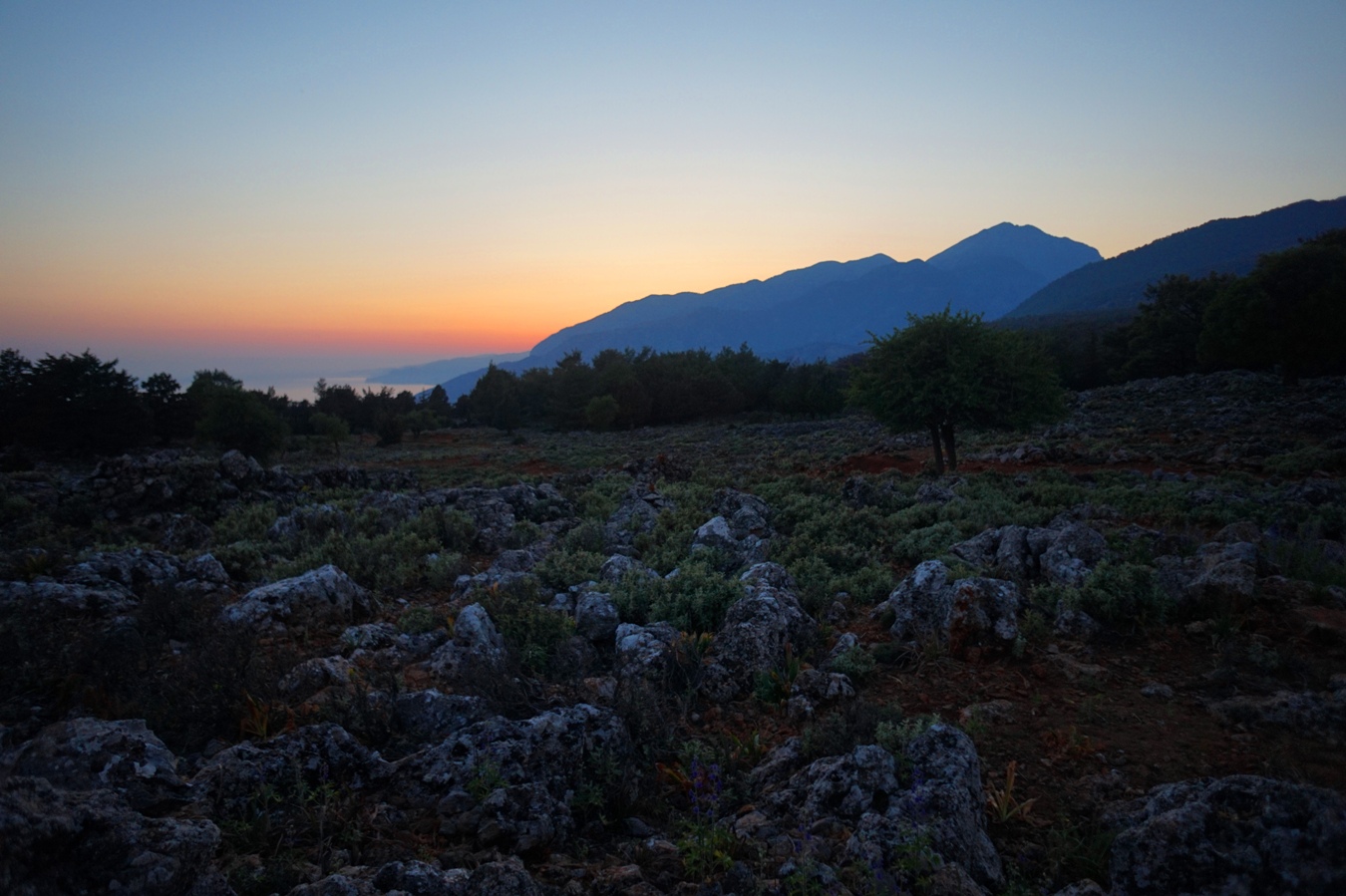 Sonnenuntergang über der Südküste von Kreta.