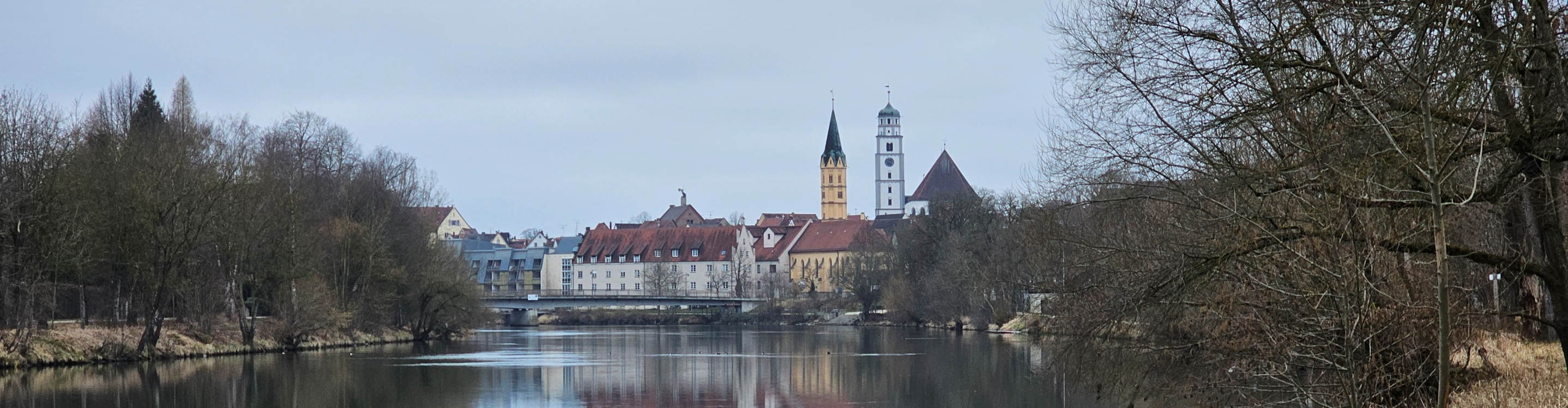 Der Blick über die Donau auf Lauingen.
